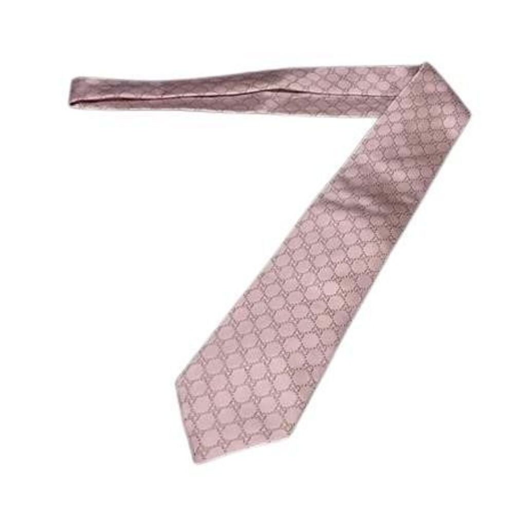 GUCCI tie, GG pattern, pink silk, men's.